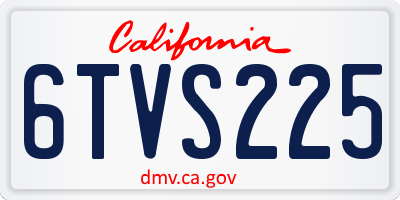 CA license plate 6TVS225