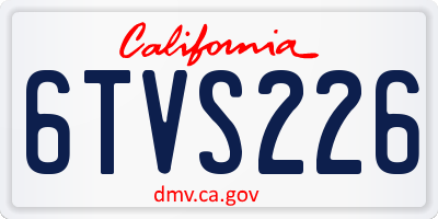 CA license plate 6TVS226