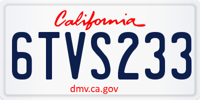 CA license plate 6TVS233