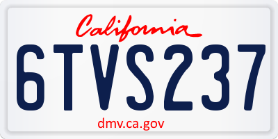 CA license plate 6TVS237