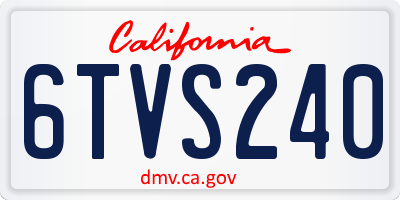CA license plate 6TVS240