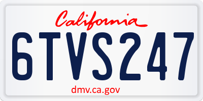 CA license plate 6TVS247