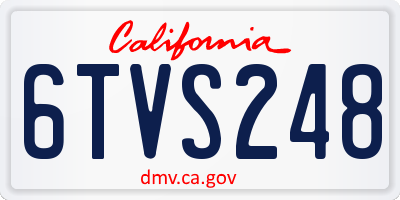 CA license plate 6TVS248