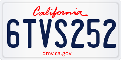 CA license plate 6TVS252
