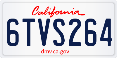 CA license plate 6TVS264