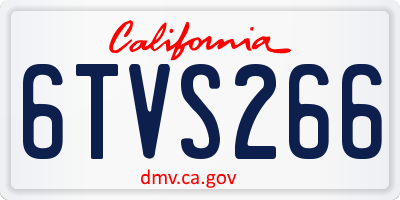 CA license plate 6TVS266