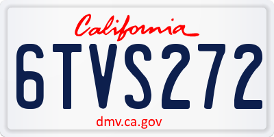 CA license plate 6TVS272