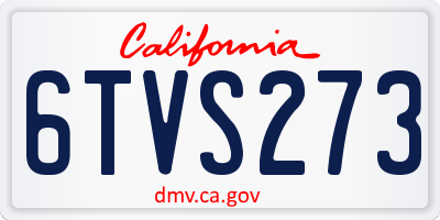 CA license plate 6TVS273