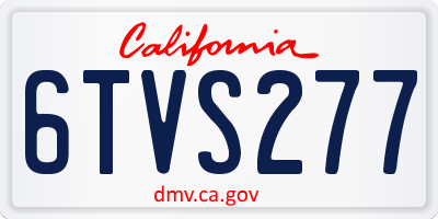 CA license plate 6TVS277