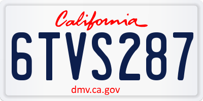 CA license plate 6TVS287