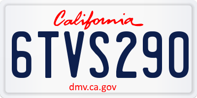 CA license plate 6TVS290
