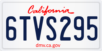 CA license plate 6TVS295