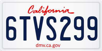 CA license plate 6TVS299