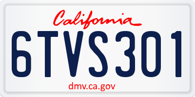 CA license plate 6TVS301