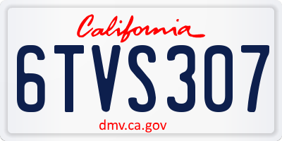 CA license plate 6TVS307
