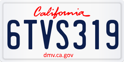 CA license plate 6TVS319