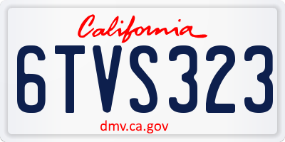CA license plate 6TVS323