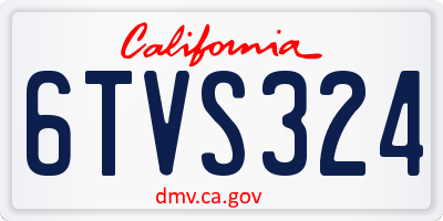 CA license plate 6TVS324