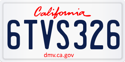 CA license plate 6TVS326