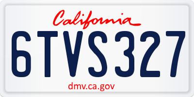 CA license plate 6TVS327
