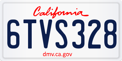 CA license plate 6TVS328