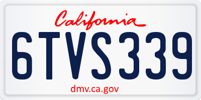 CA license plate 6TVS339