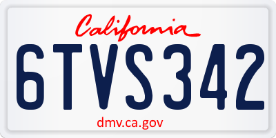 CA license plate 6TVS342