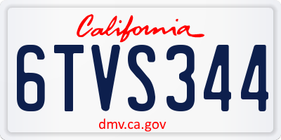 CA license plate 6TVS344