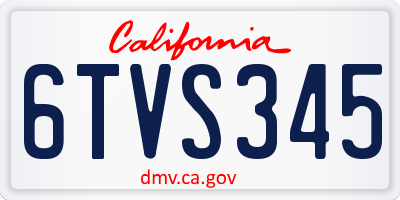 CA license plate 6TVS345