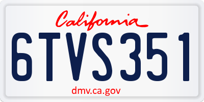 CA license plate 6TVS351