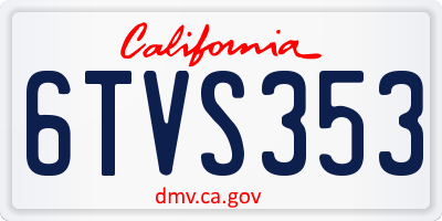 CA license plate 6TVS353