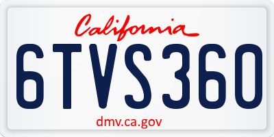 CA license plate 6TVS360