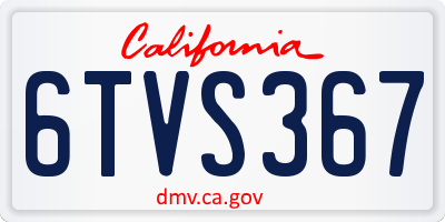 CA license plate 6TVS367