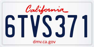 CA license plate 6TVS371