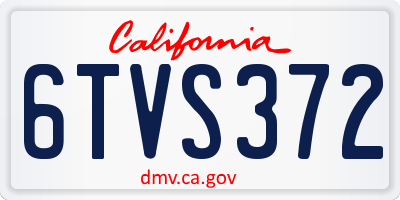 CA license plate 6TVS372