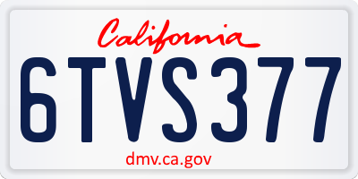 CA license plate 6TVS377