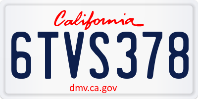 CA license plate 6TVS378