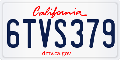 CA license plate 6TVS379