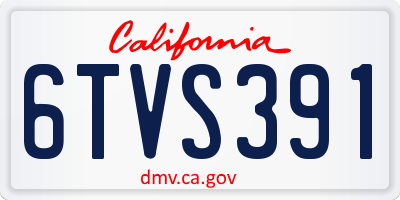 CA license plate 6TVS391