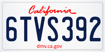 CA license plate 6TVS392
