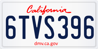 CA license plate 6TVS396