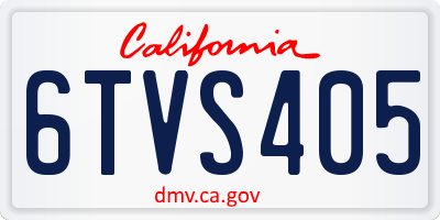 CA license plate 6TVS405