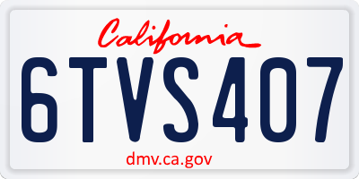 CA license plate 6TVS407