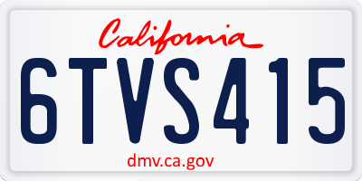 CA license plate 6TVS415