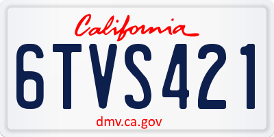 CA license plate 6TVS421