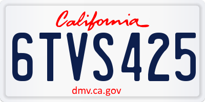 CA license plate 6TVS425