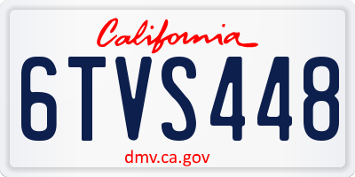 CA license plate 6TVS448