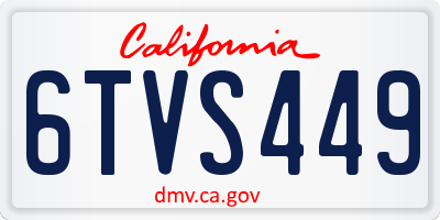 CA license plate 6TVS449