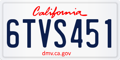 CA license plate 6TVS451