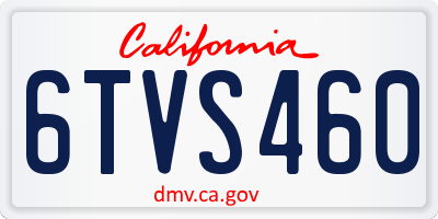 CA license plate 6TVS460